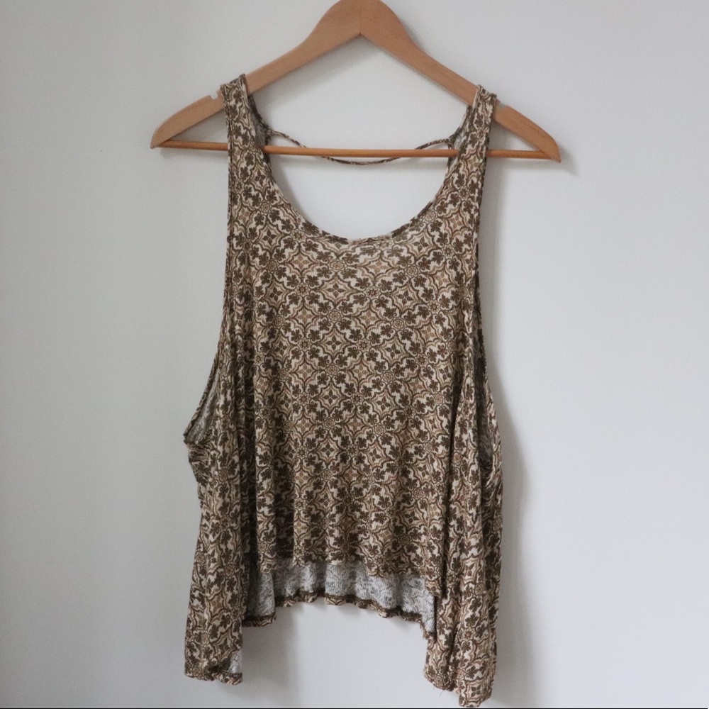 Green Patterned Tank Top